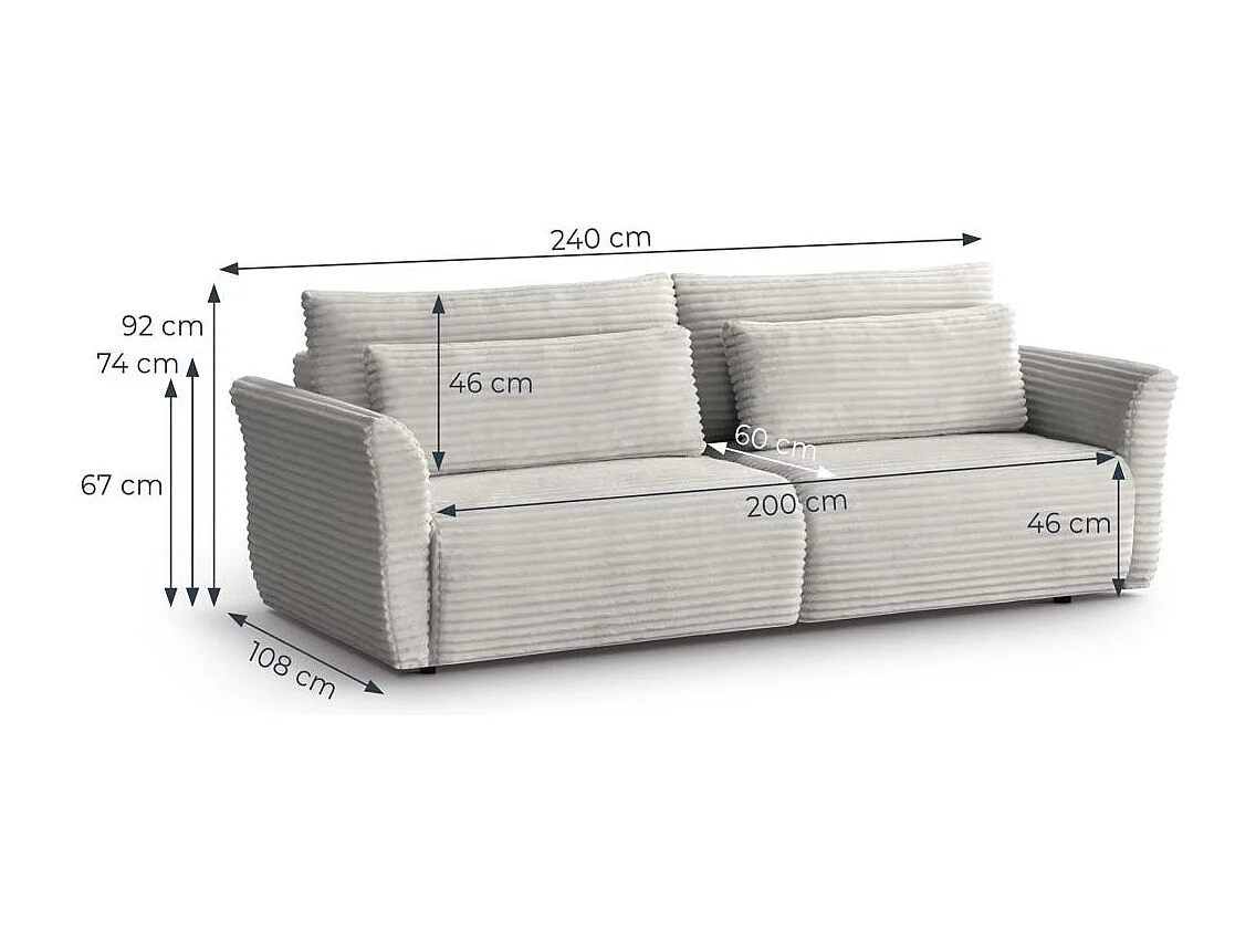 SCHLAFSOFA Samir 3-Sitzer creme