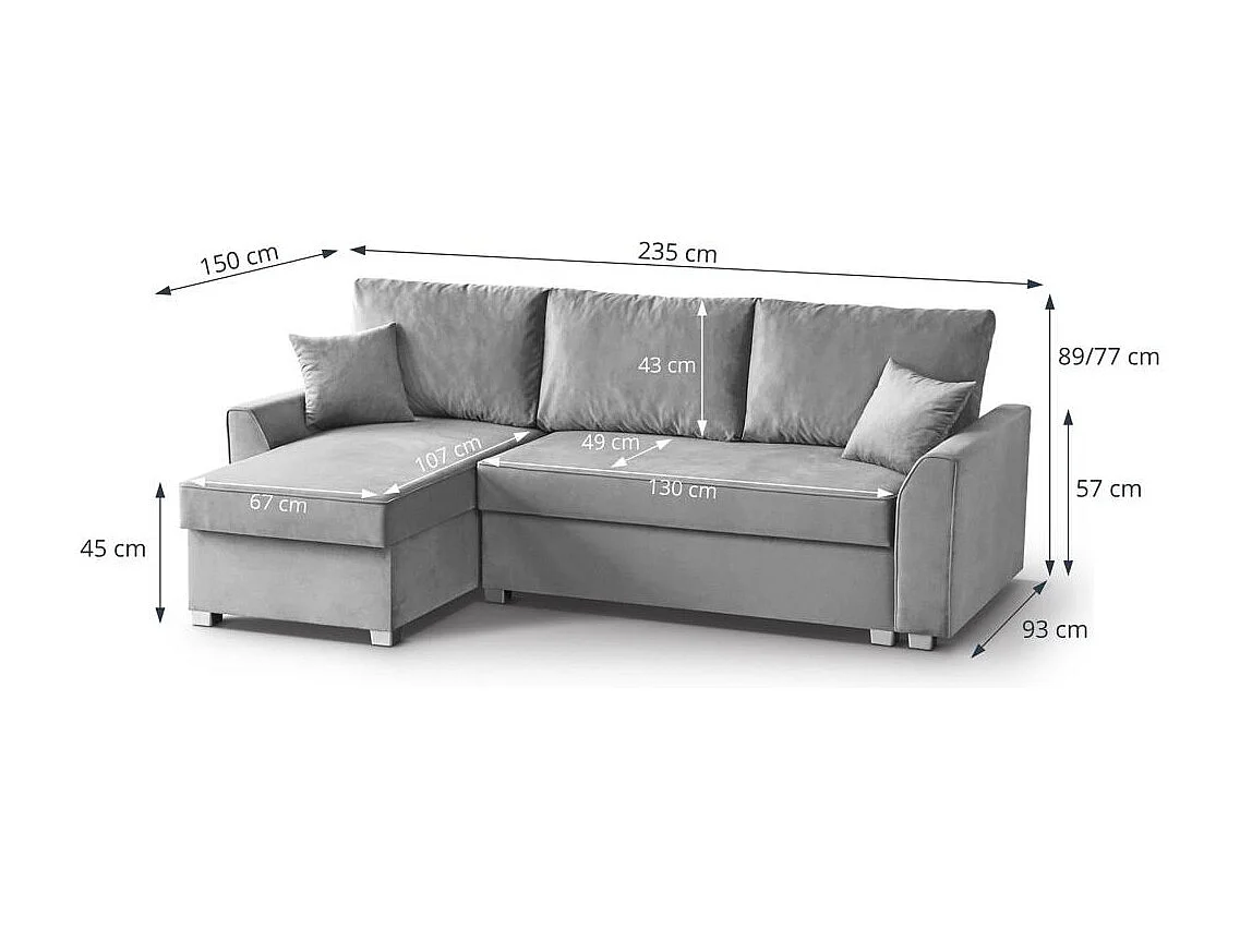 Canapé-lit ECKSCHLAFSOFA Teramo beige