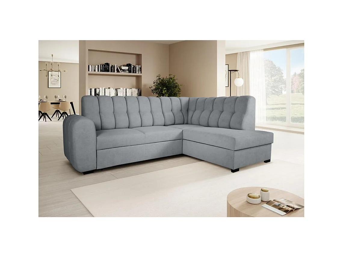 Canapé-lit ECKSCHLAFSOFA Zoja droit gris clair