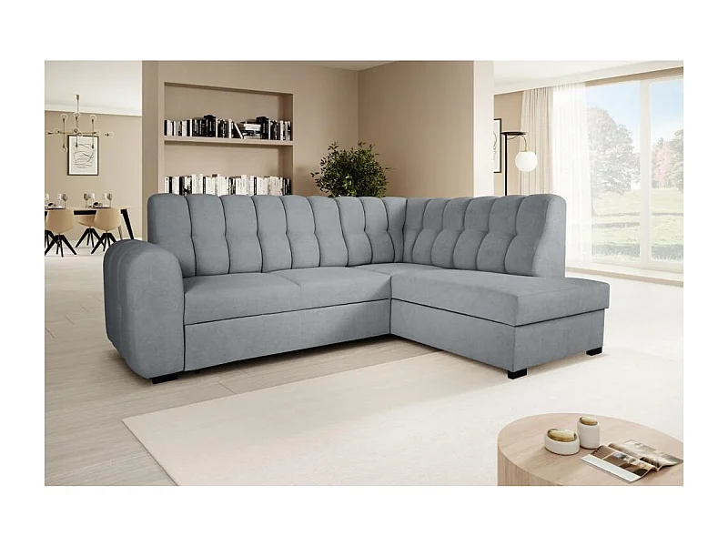 Canapé-lit ECKSCHLAFSOFA Zoja droit gris clair