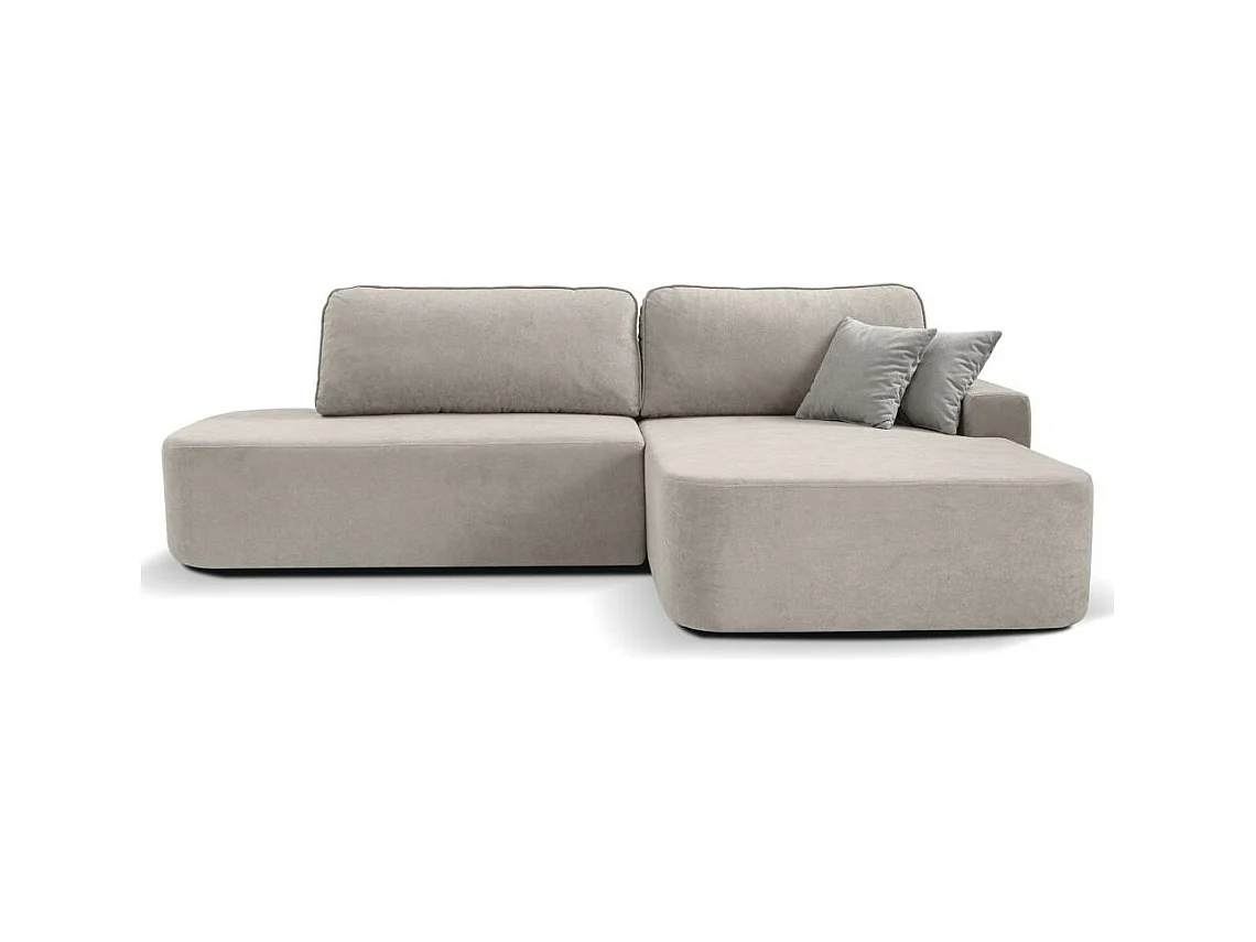 ECKSCHLAFSOFA Gavi beige velours rechts