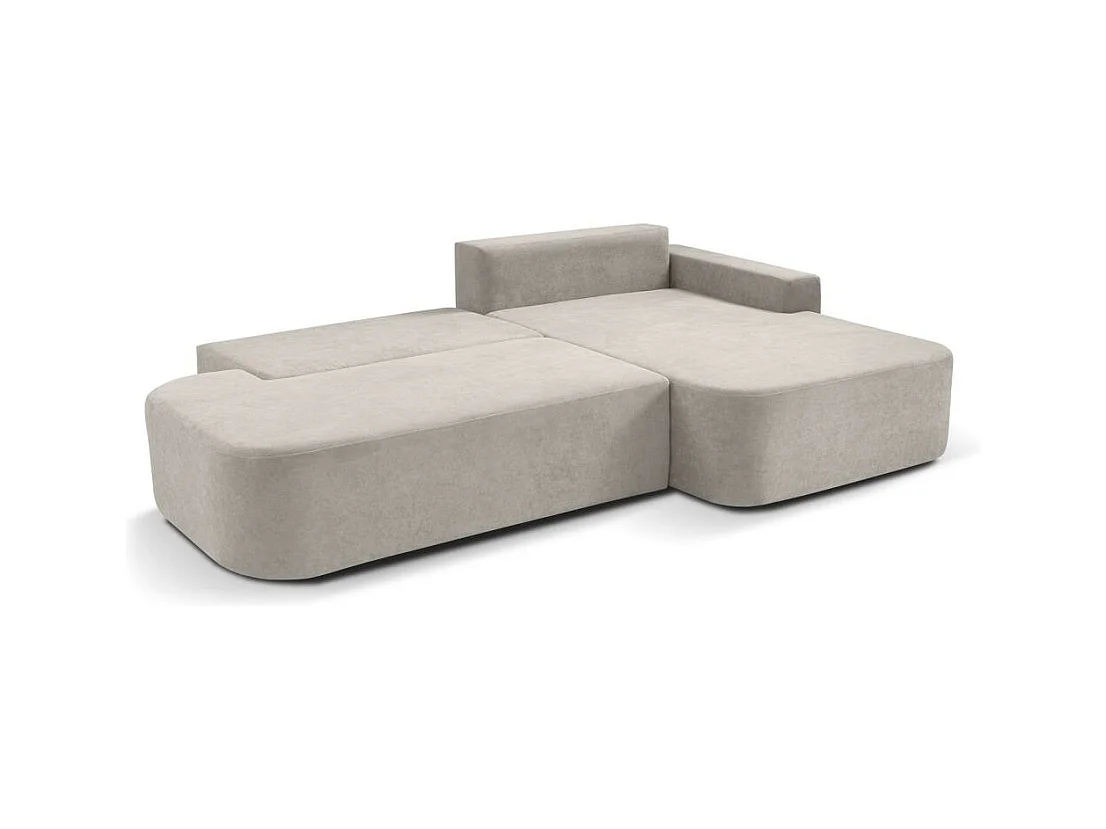 ECKSCHLAFSOFA Gavi beige velours rechts