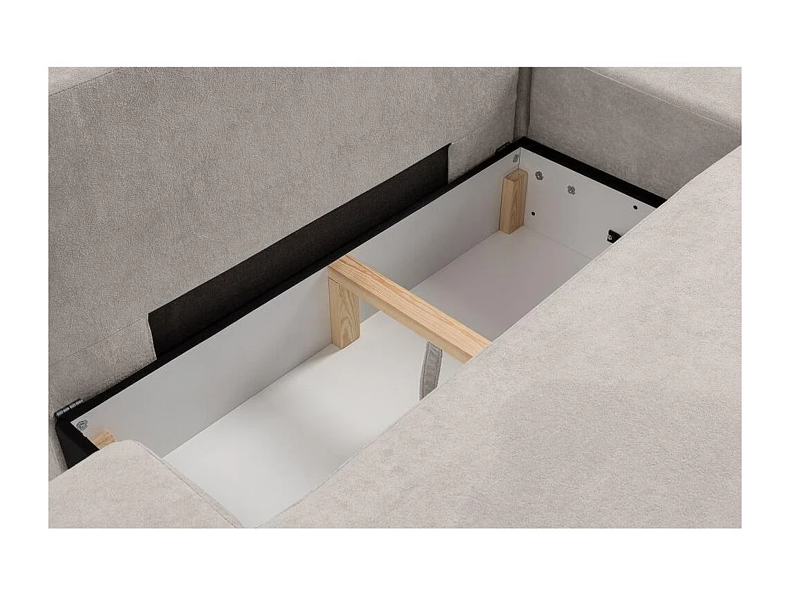 Canapé-lit ECKSCHLAFSOFA Gavi beige velours droit