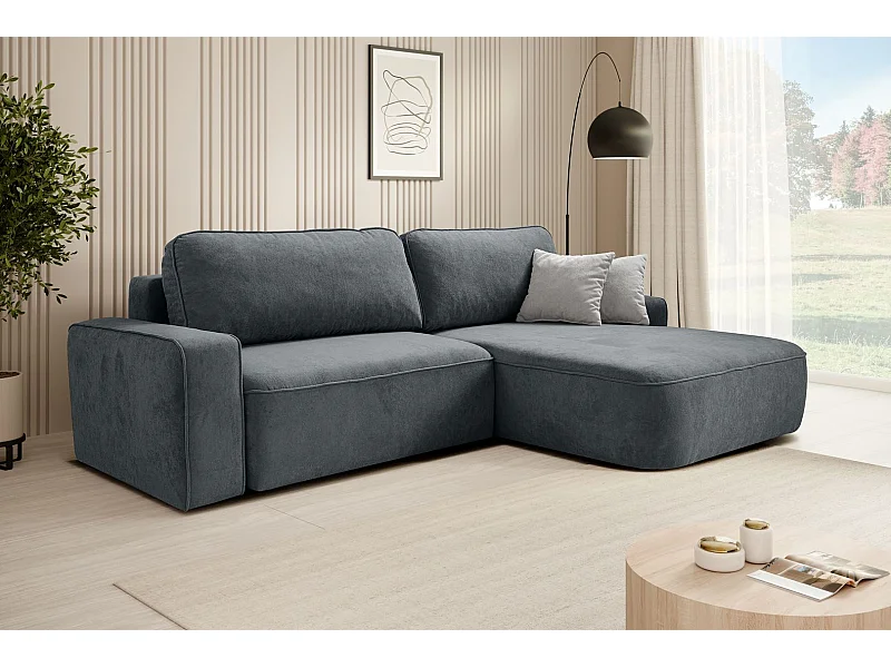 Hoekslaapbank Torre donkergrijs fluweel rechts
