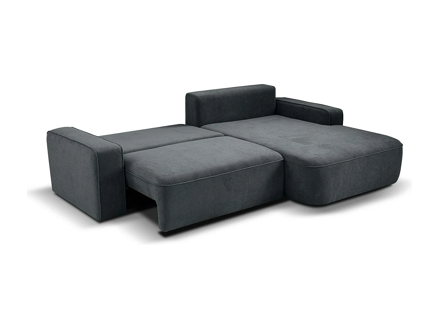 CANAPE Torre gris foncé velours droit