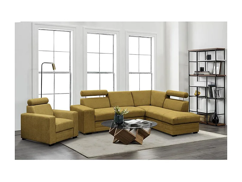 ECKSCHLAFSOFA Roma gelb rechts