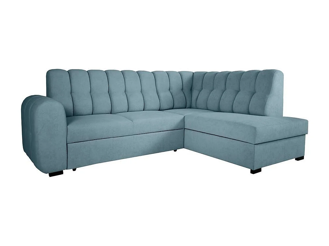 Canapé-lit ECKSCHLAFSOFA Zoja droit bleu clair