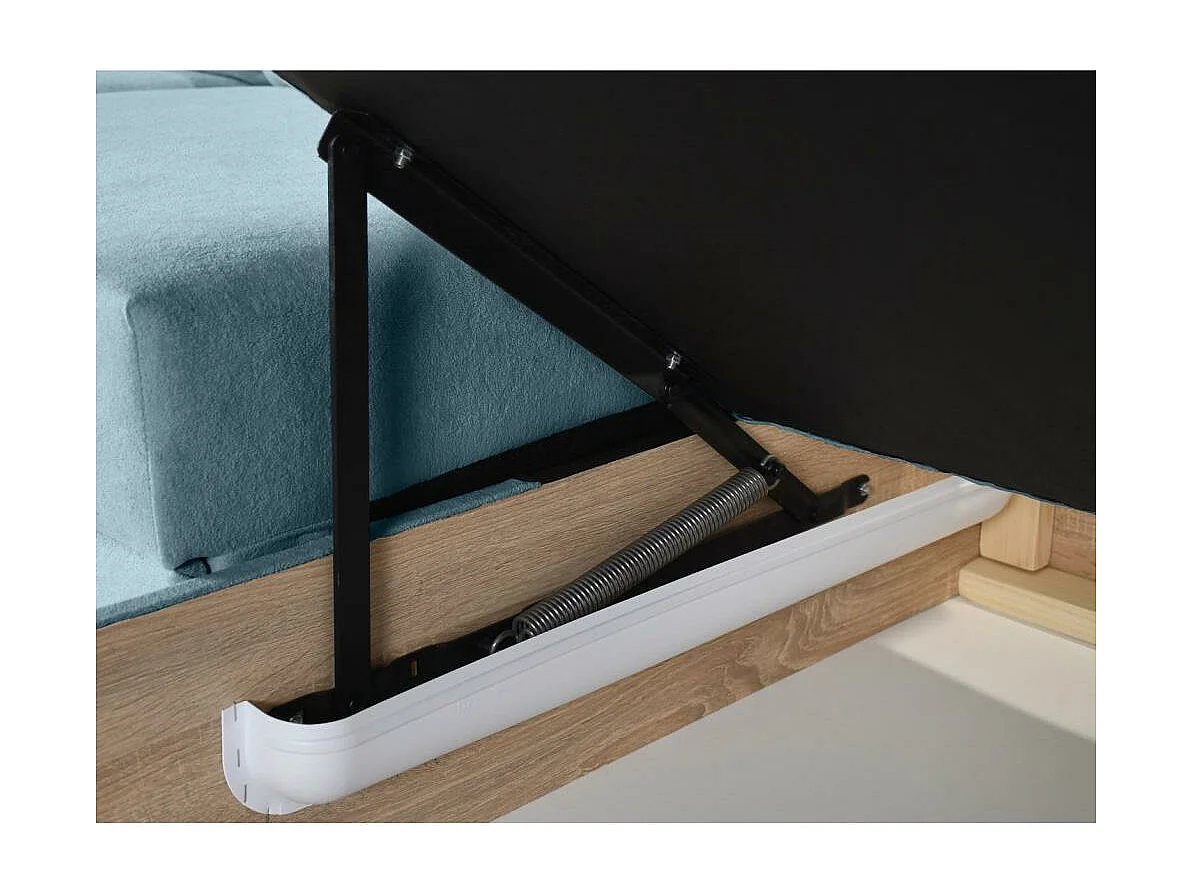 Canapé-lit ECKSCHLAFSOFA Zoja droit bleu clair