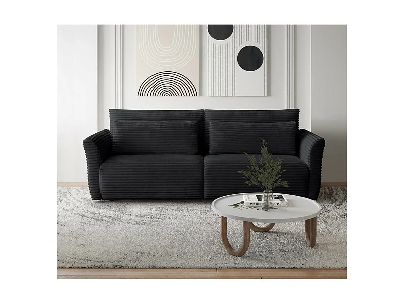 SCHLAFSOFA Samir 3-Sitzer schwarz