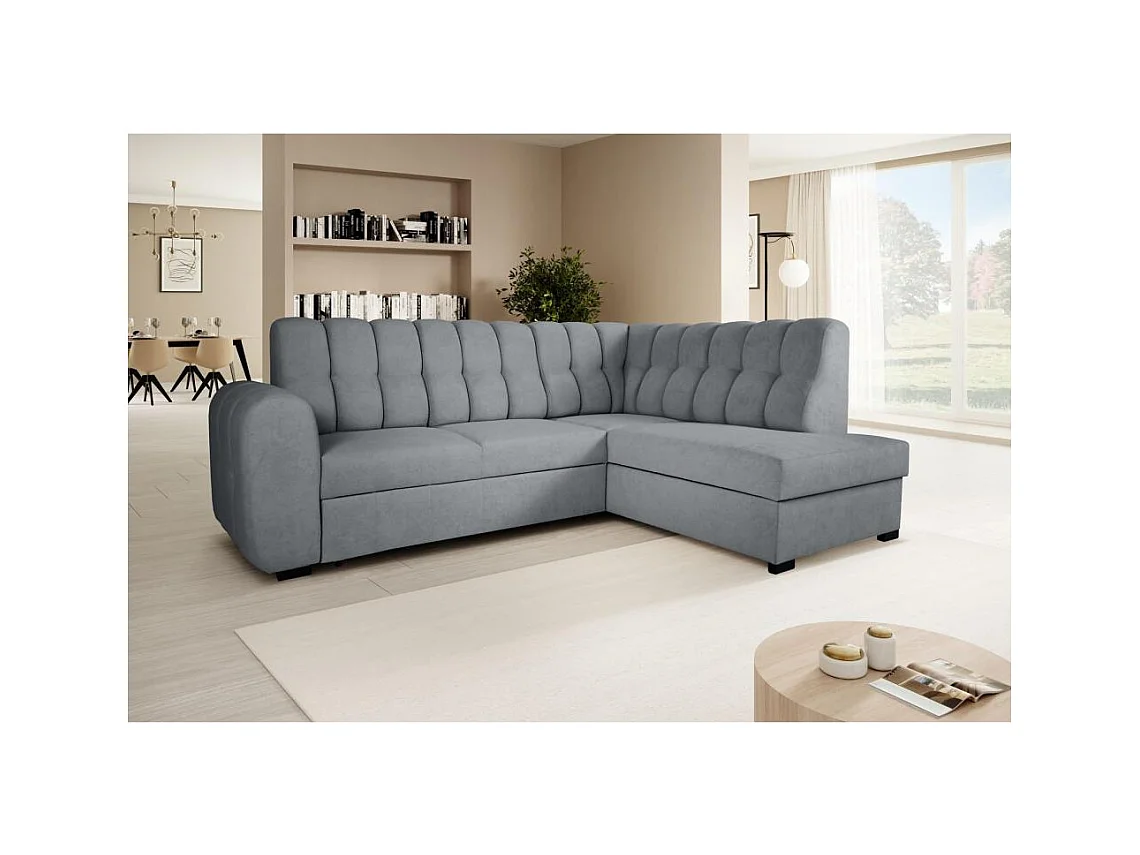 Canapé-lit ECKSCHLAFSOFA Zoja droit gris