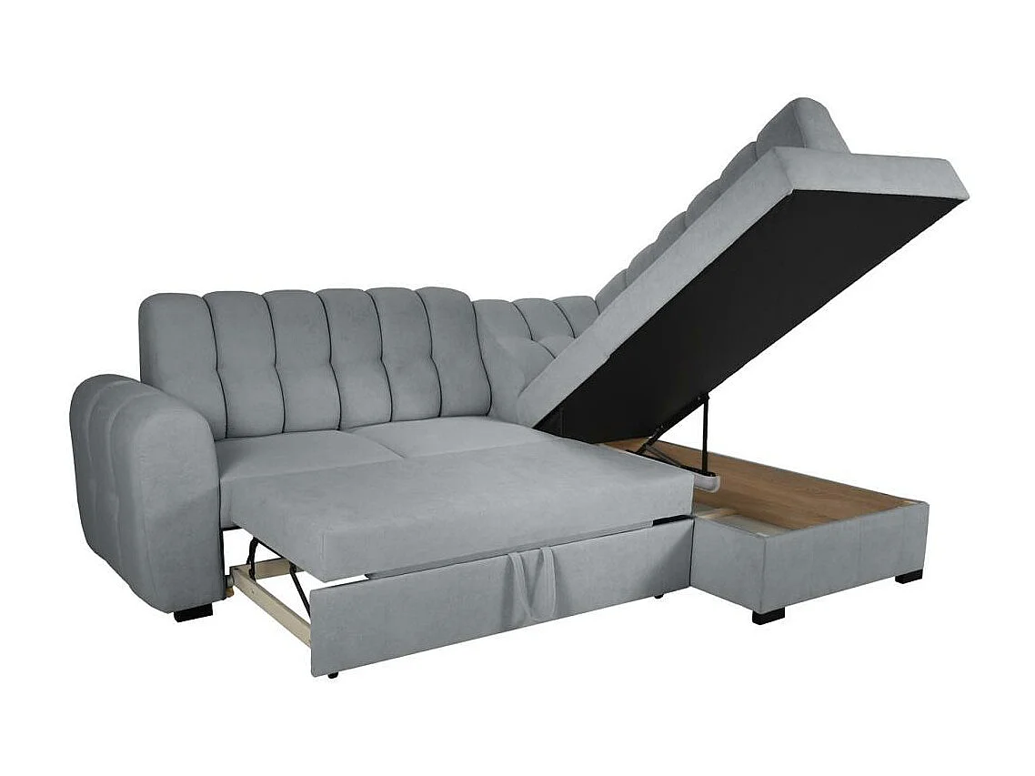 Canapé-lit ECKSCHLAFSOFA Zoja droit gris