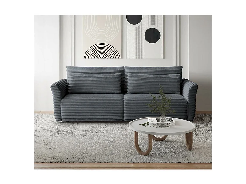 CANAPE-lit Samir 3 places gris foncé