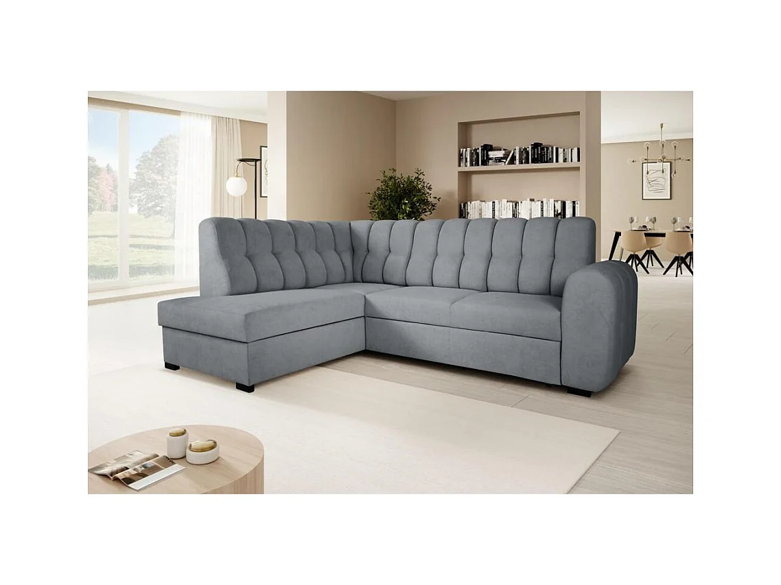 Canapé-lit ECKSCHLAFSOFA Zoja gauche gris