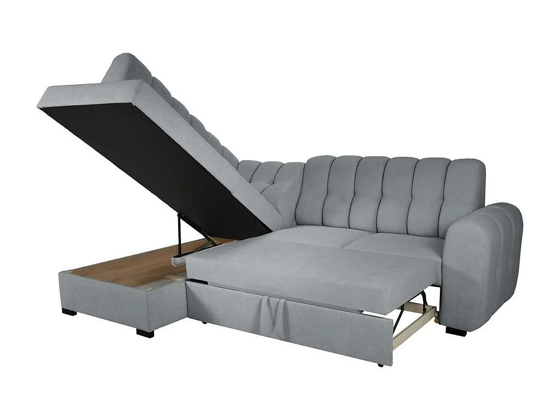 Canapé-lit ECKSCHLAFSOFA Zoja gauche gris