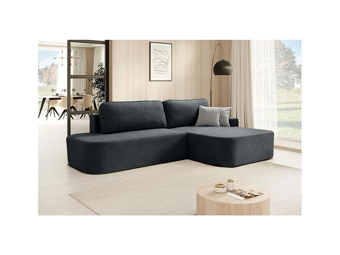 ECKSCHLAFSOFA Gavi graphit velours rechts