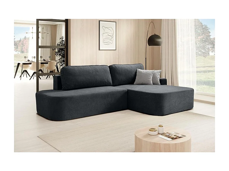 Hoekslaapbank Gavi grafiet fluweel rechts