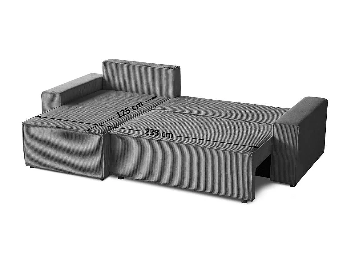 HOEKBANK met slaapfunctie Hektor grijs