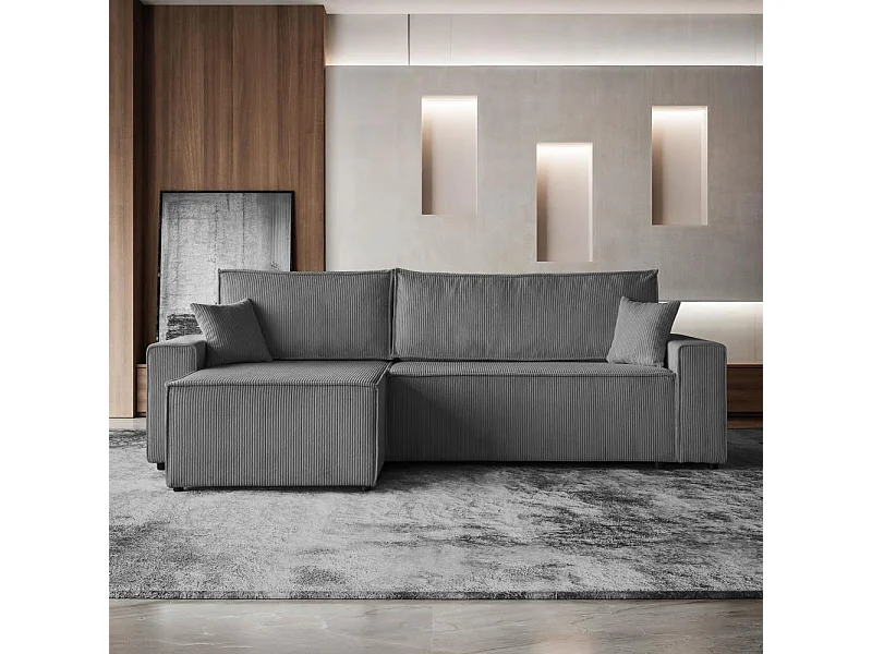 ECKSCHLAFSOFA mit Schlaffunktion Hektor grau