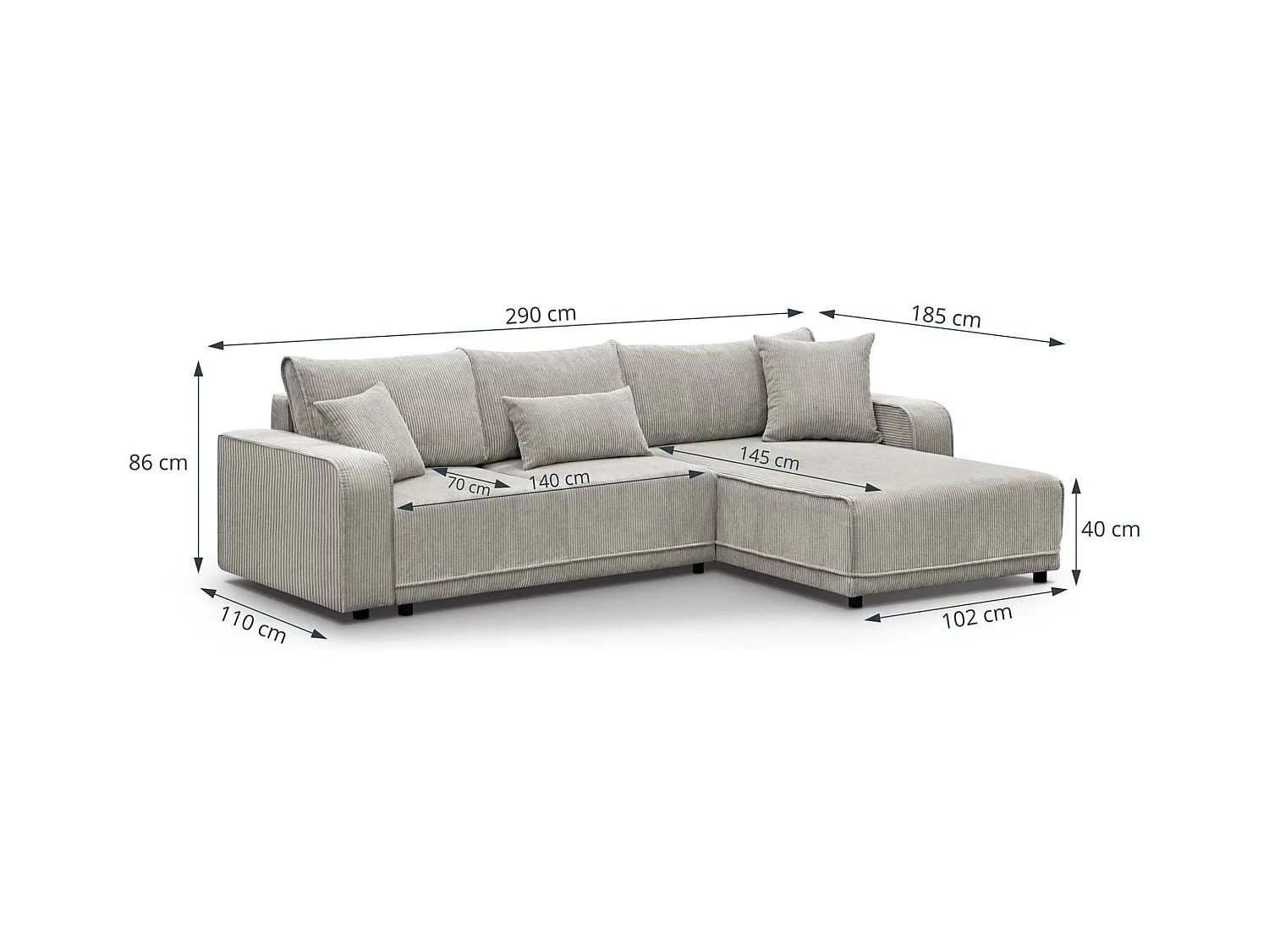 ECKSCHLAFSOFA Primo L beige