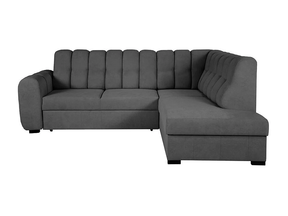 Canapé-lit ECKSCHLAFSOFA Zoja droit noir