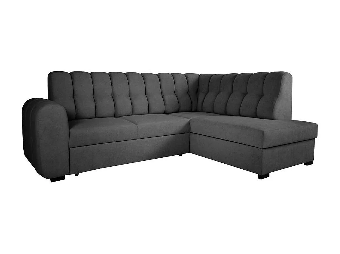 Canapé-lit ECKSCHLAFSOFA Zoja droit noir