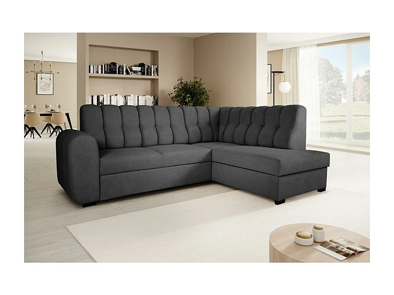 ECKSCHLAFSOFA Zoja rechts schwarz