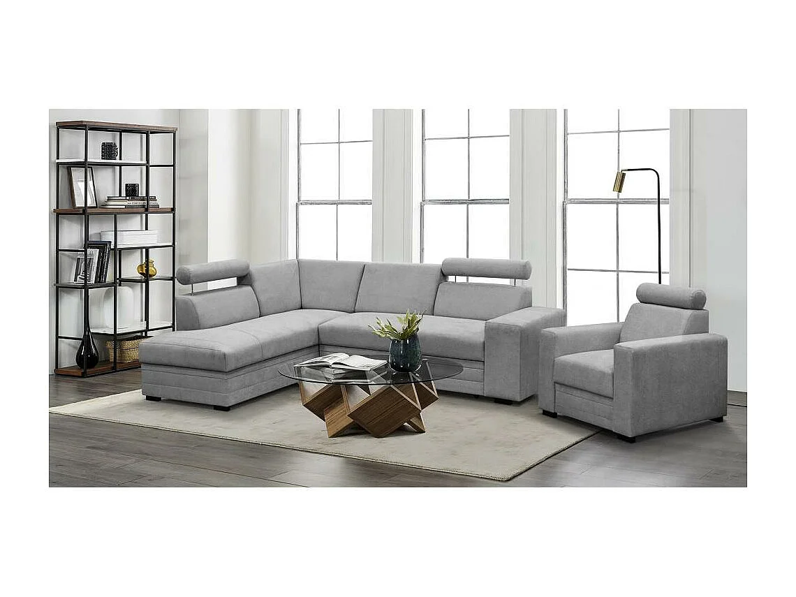 ECKSCHLAFSOFA Roma hellgrau links