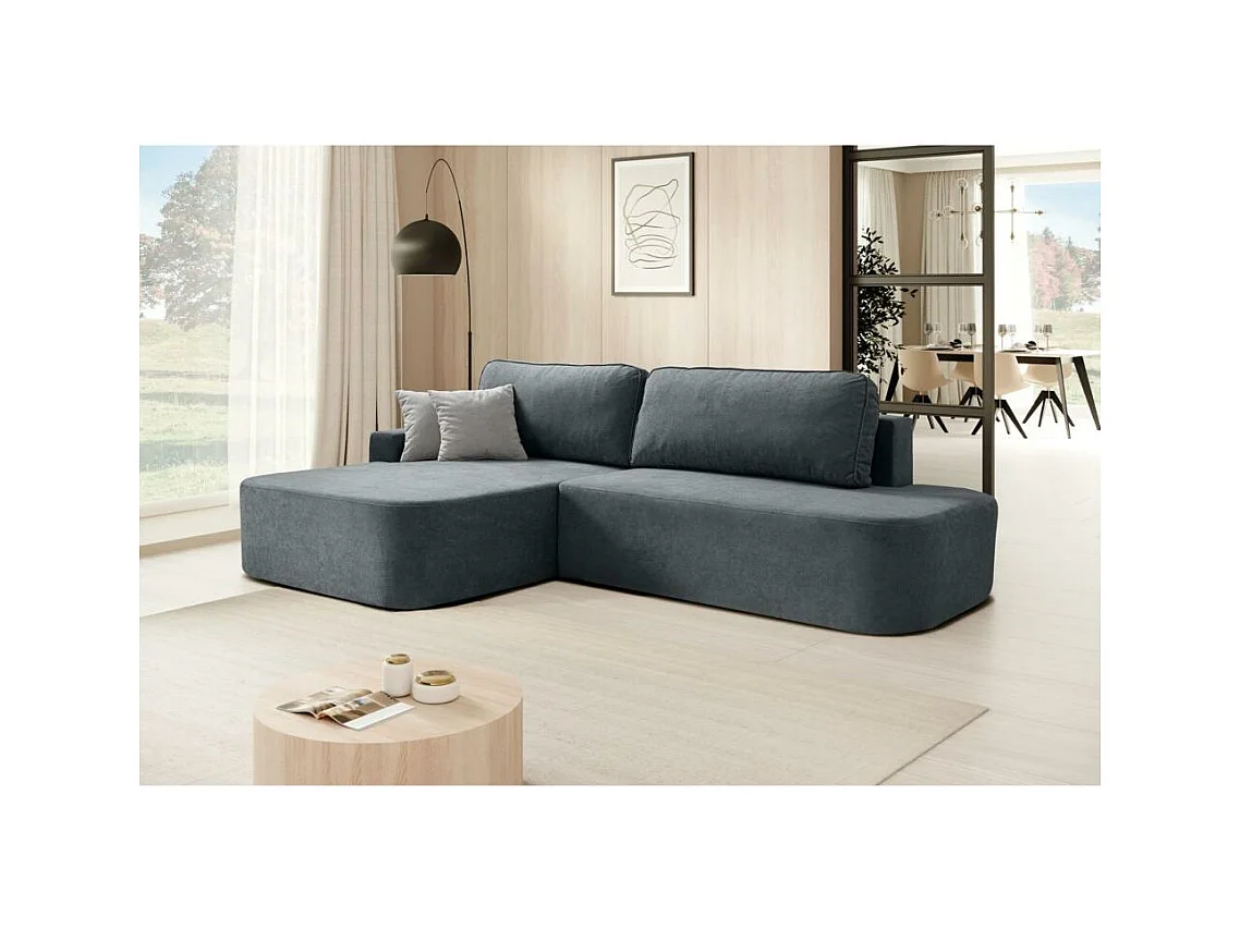 Hoekslaapbank Gavi donkergrijs fluweel links