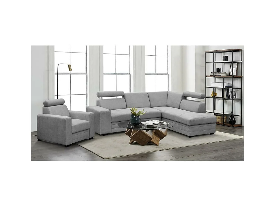 ECKSCHLAFSOFA Roma hellgrau rechts