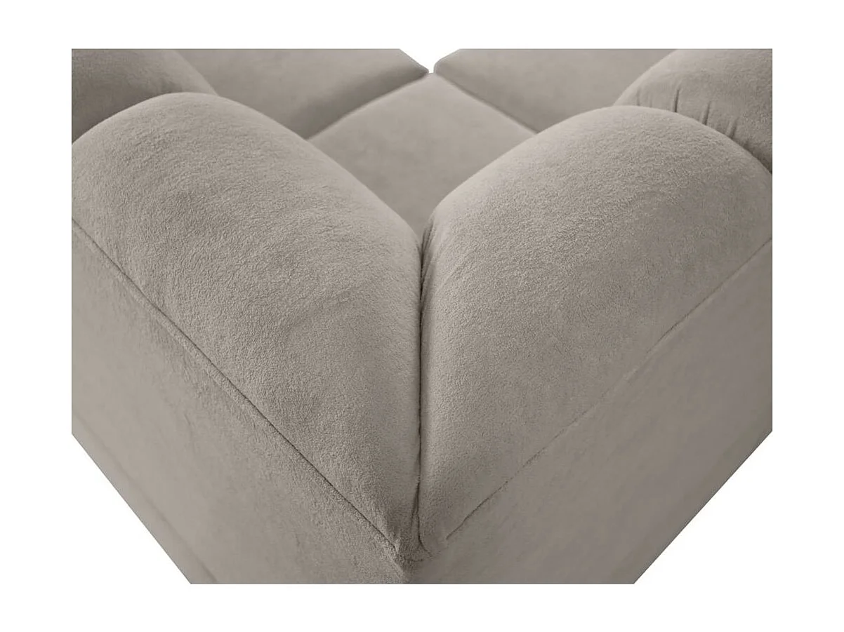 Canapé-lit ECKSCHLAFSOFA Zoja brun clair à gauche