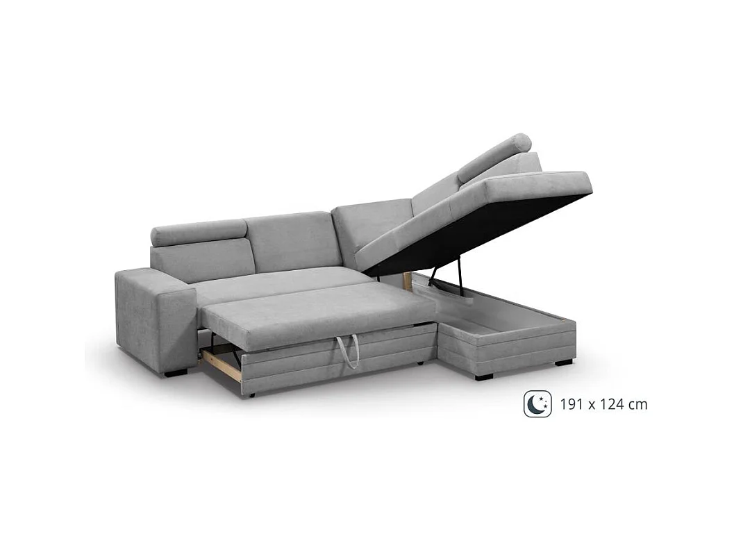 ECKSCHLAFSOFA Roma schwarz links