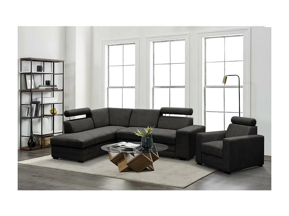 ECKSCHLAFSOFA Roma schwarz links