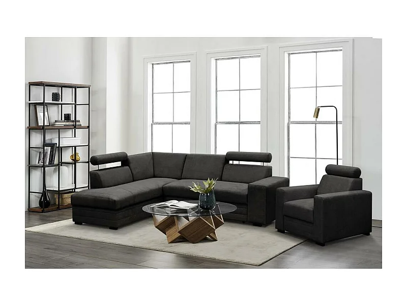 ECKSCHLAFSOFA Roma schwarz links