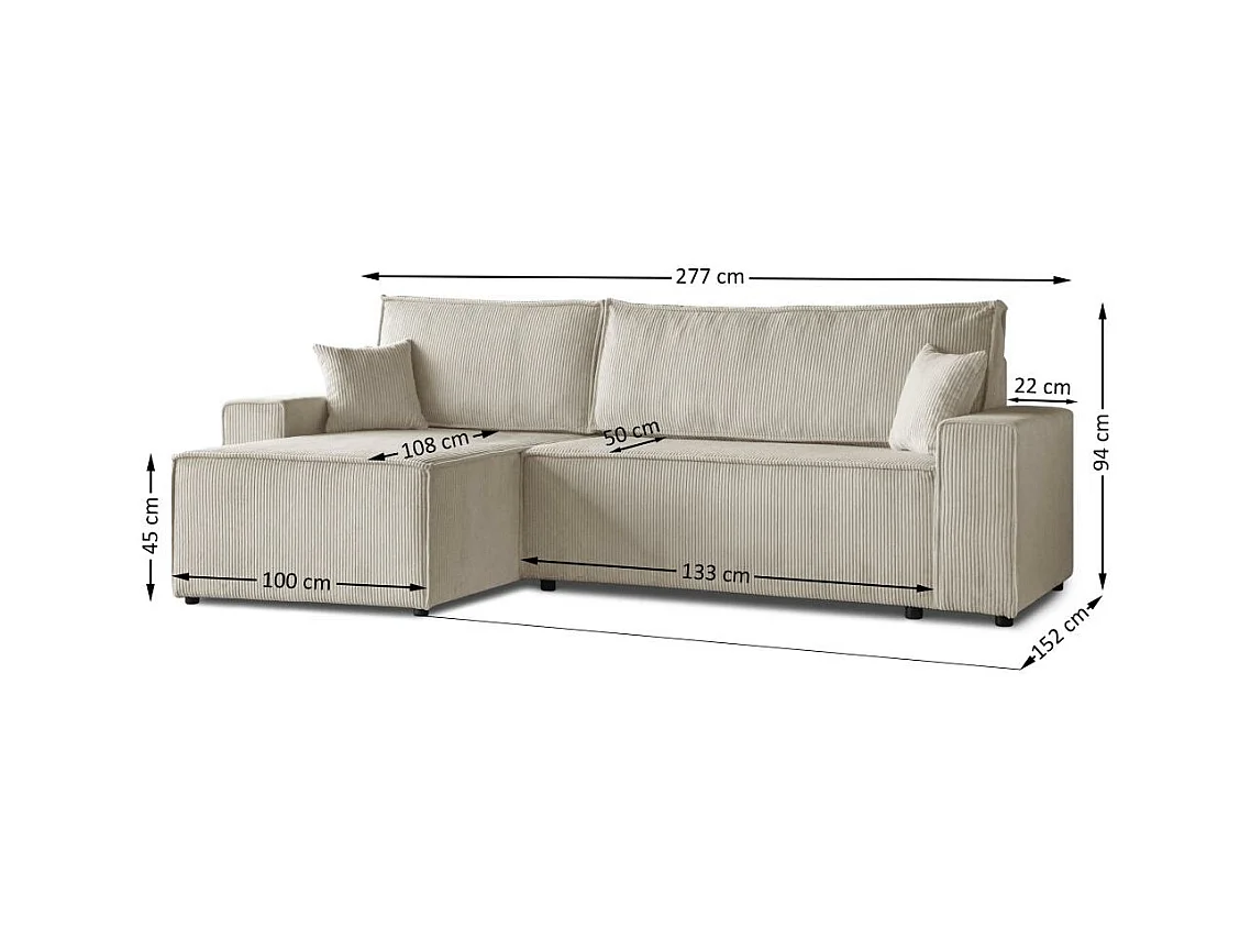 CANAPE AVEC FONCTION LIT Hektor beige