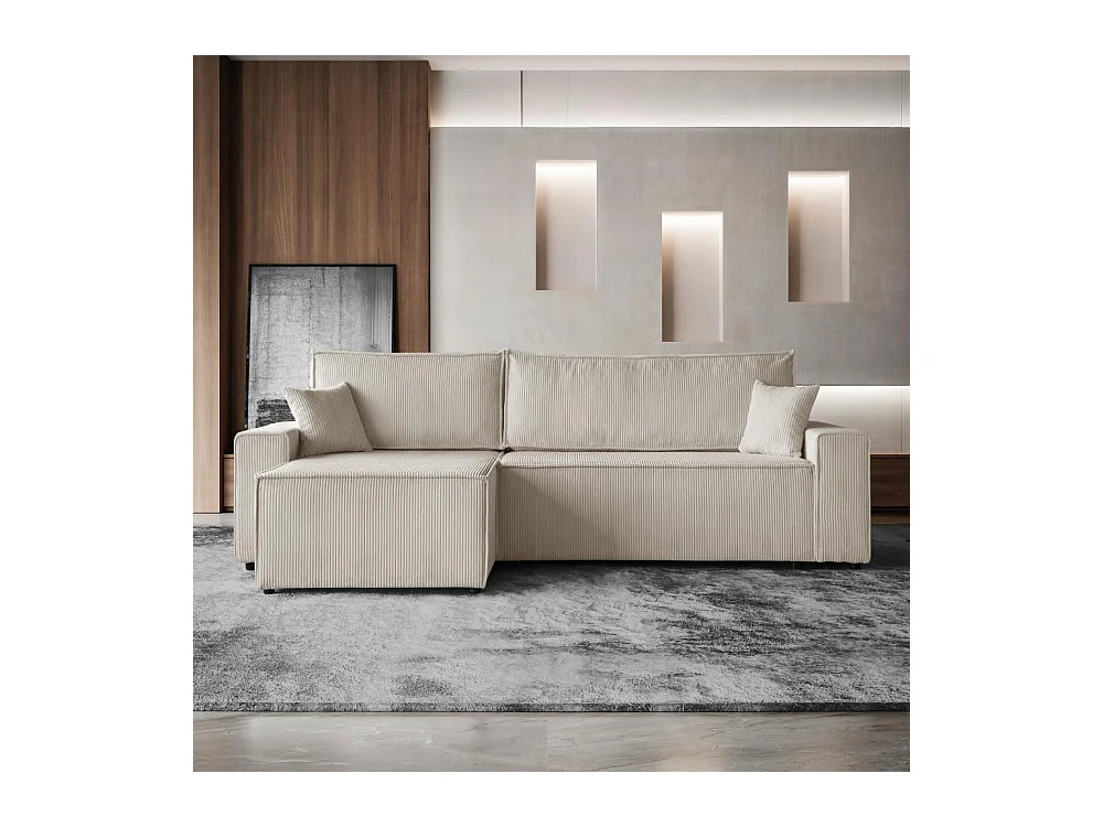 HOEKBANK met slaapfunctie Hektor beige