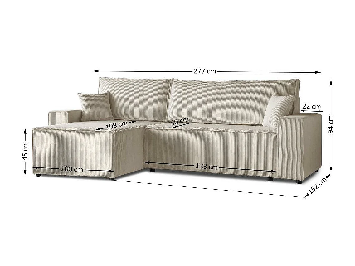 CANAPE AVEC FONCTION LIT Hektor beige