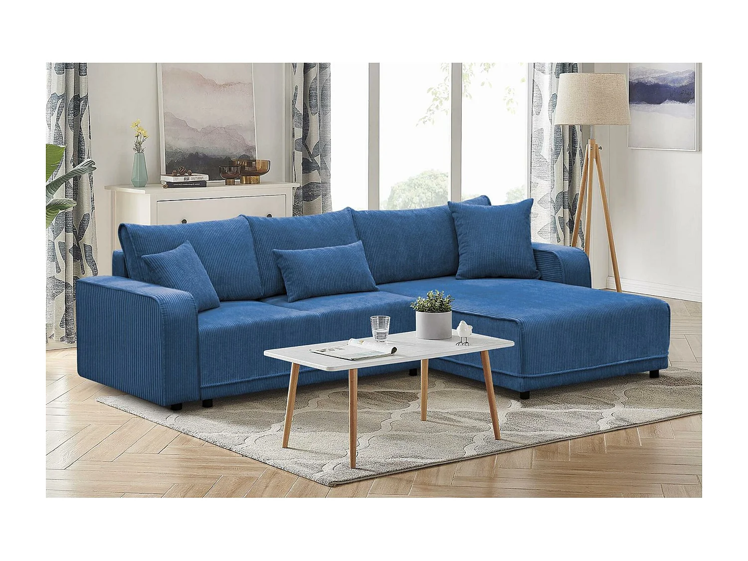 HOEKBANK Primo L donkerblauw