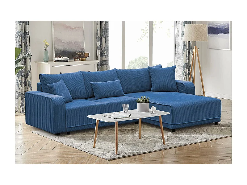 Canapé-lit ECKSCHLAFSOFA Primo L bleu foncé