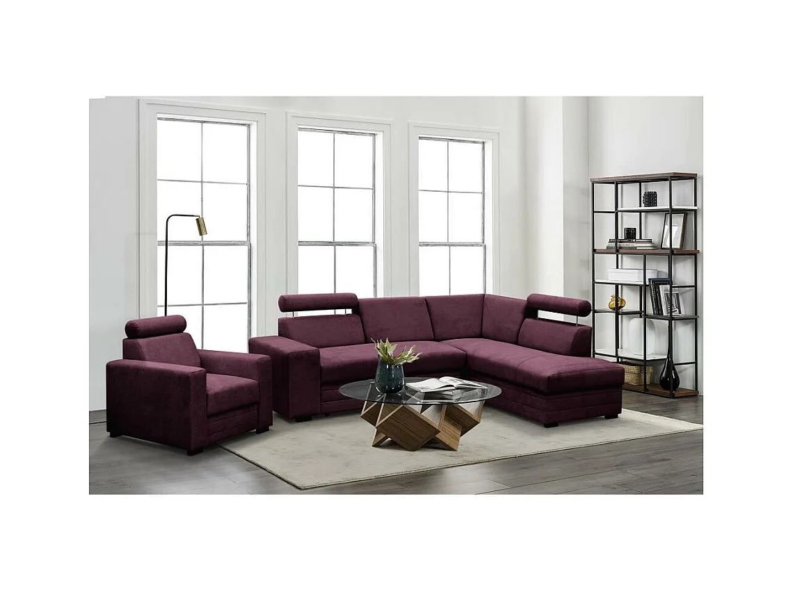 CANAPE FAUTEUIL Roma bordeaux droit