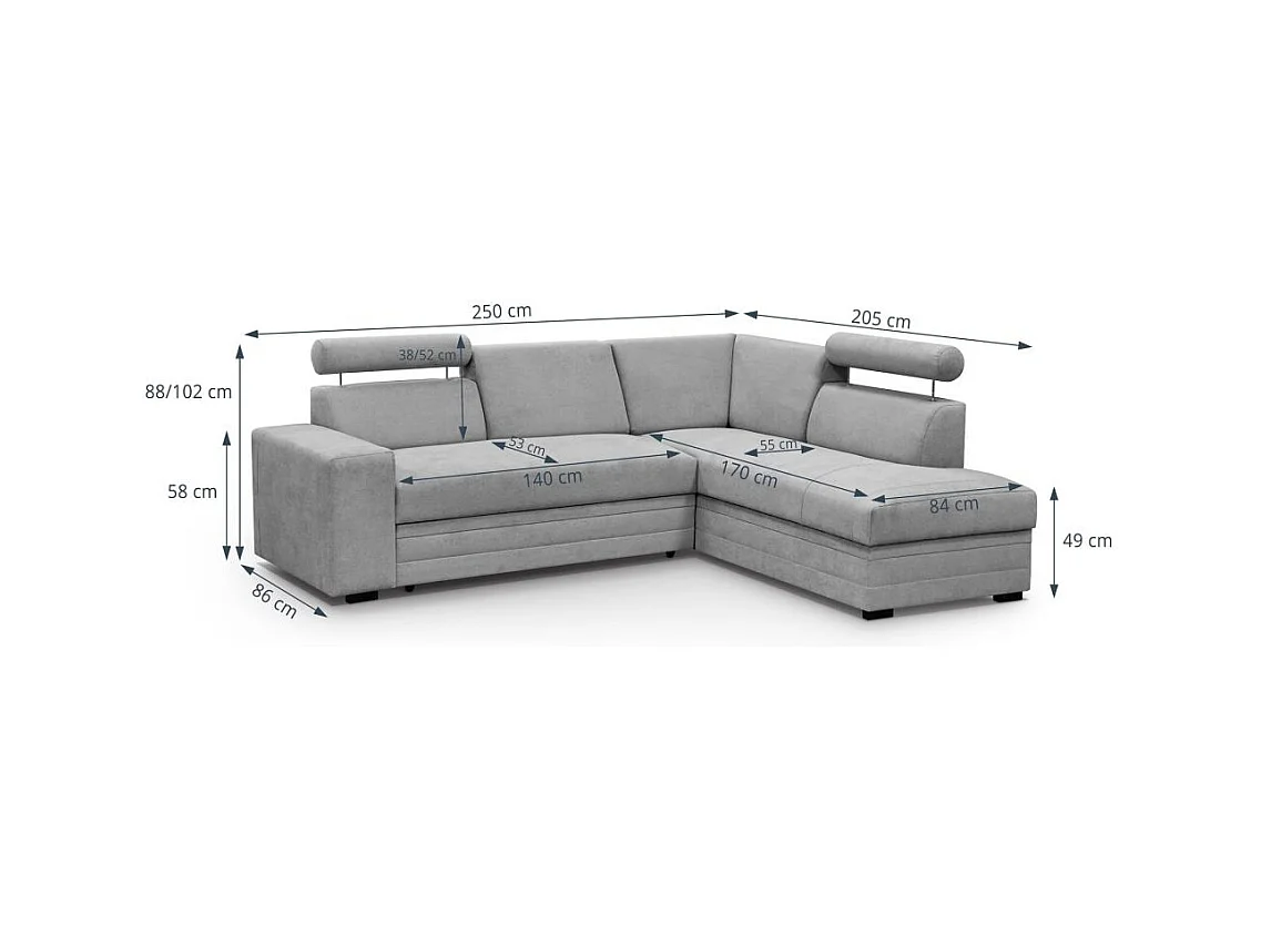 ECKSCHLAFSOFA Roma bordeaux rechts