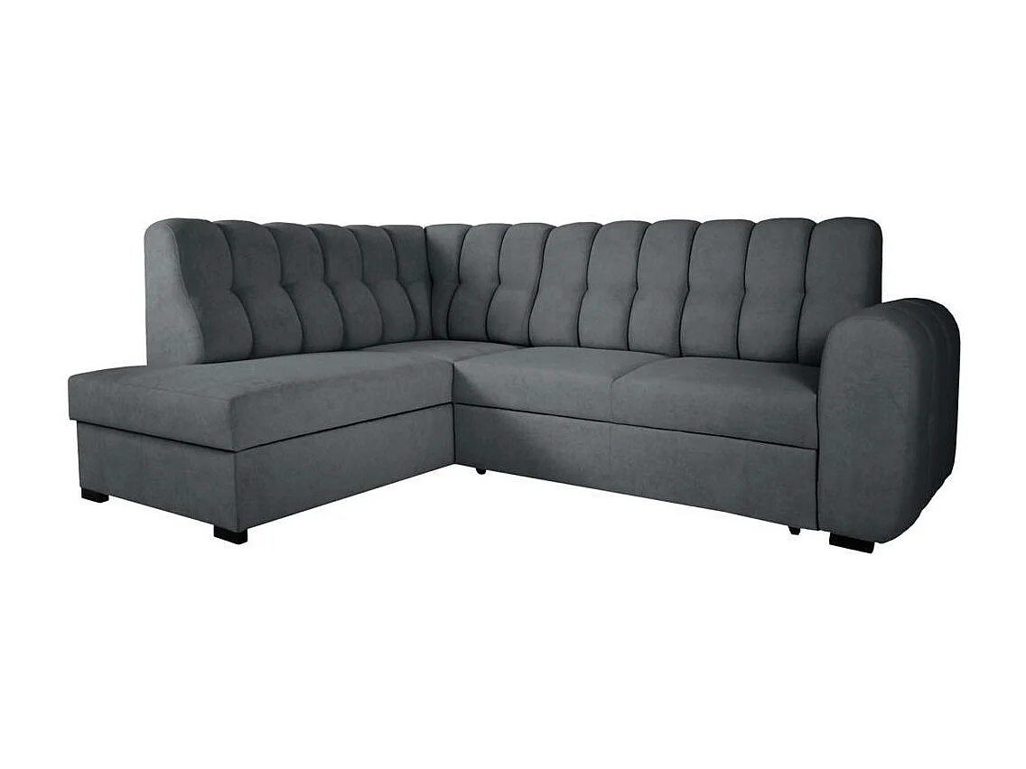 Canapé-lit ECKSCHLAFSOFA Zoja gauche gris foncé