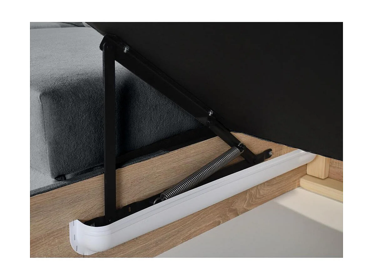 Canapé-lit ECKSCHLAFSOFA Zoja gauche gris foncé