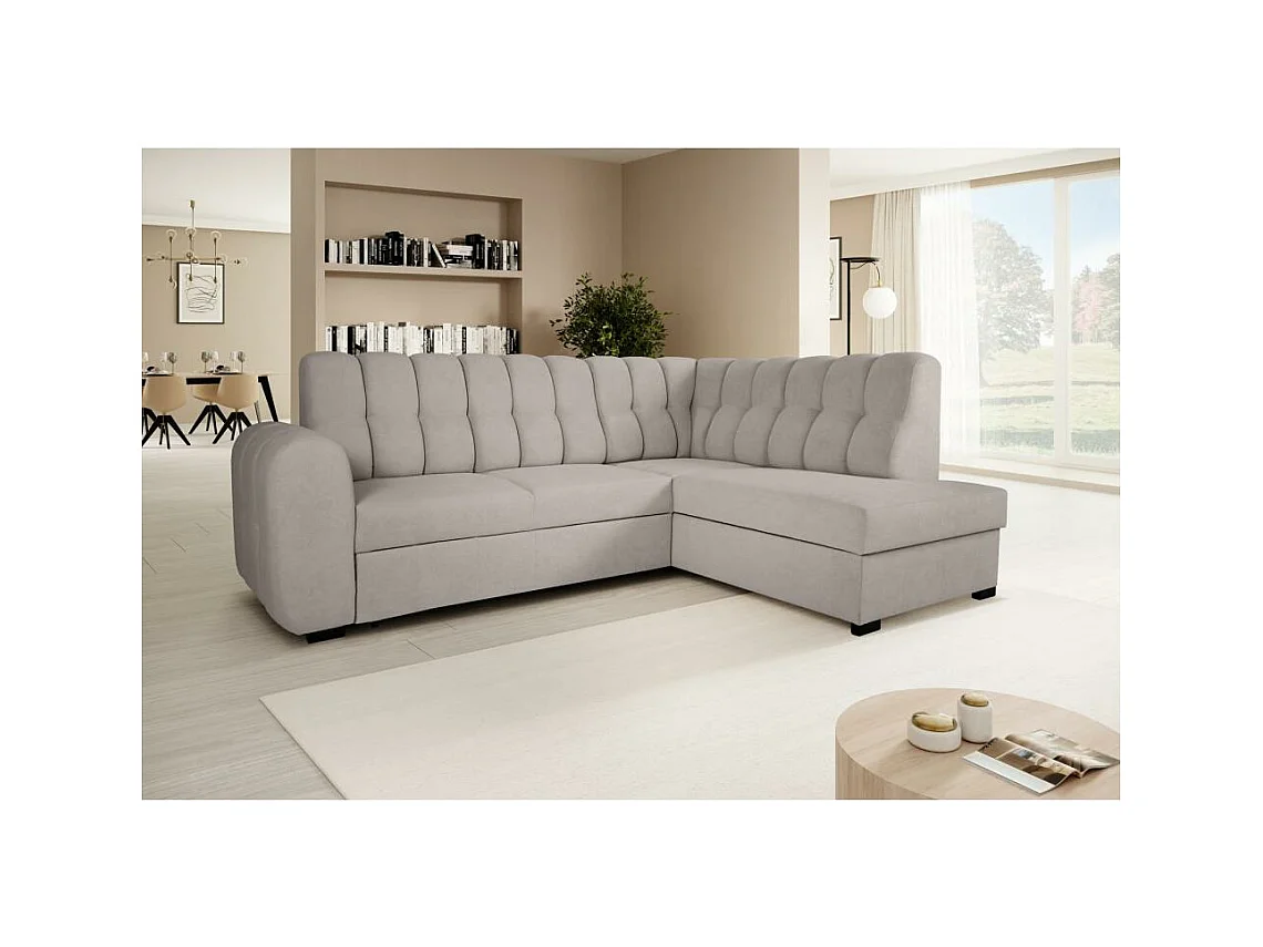 Canapé-lit ECKSCHLAFSOFA Zoja droit marron clair