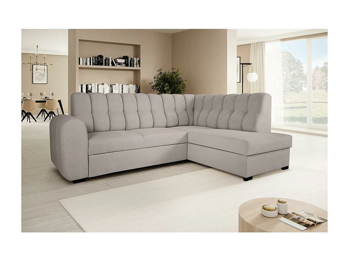 Canapé-lit ECKSCHLAFSOFA Zoja droit marron clair