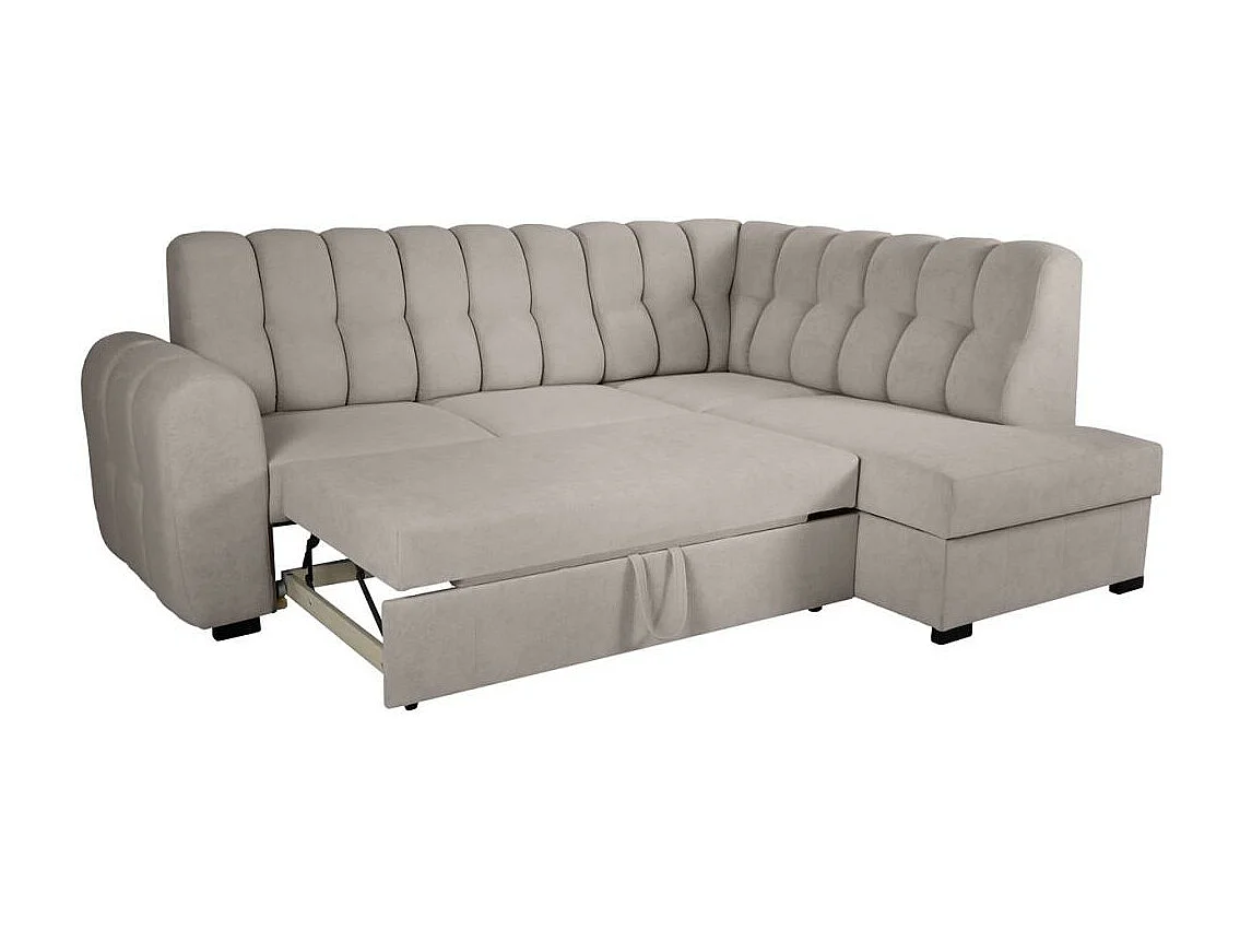 Canapé-lit ECKSCHLAFSOFA Zoja droit marron clair