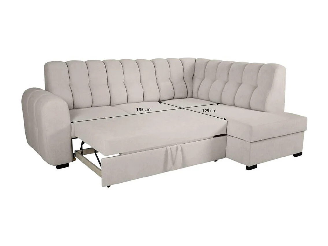 Canapé-lit ECKSCHLAFSOFA Zoja droit marron clair