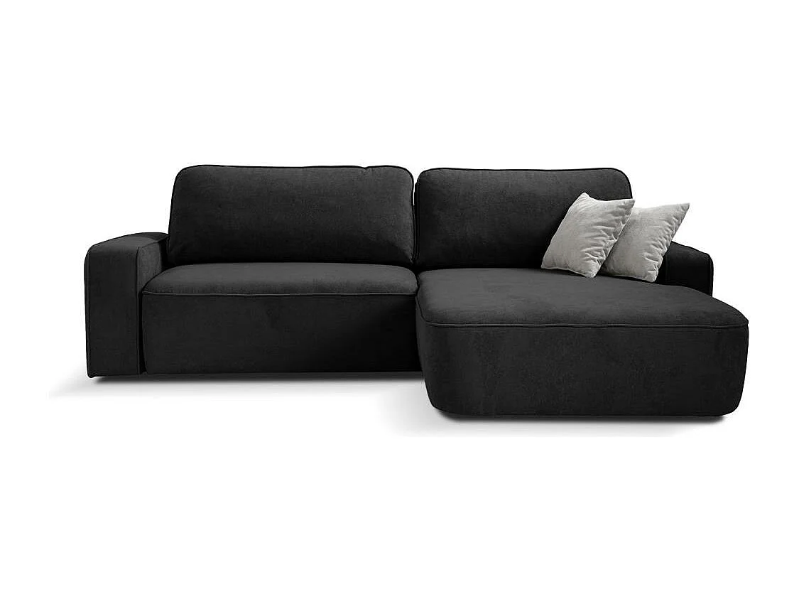 ECKSCHLAFSOFA Torre schwarz velours rechts