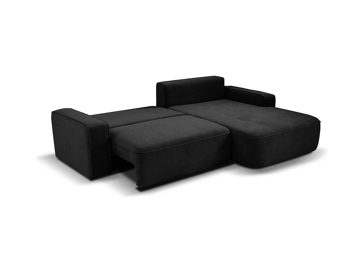 ECKSCHLAFSOFA Torre schwarz velours rechts