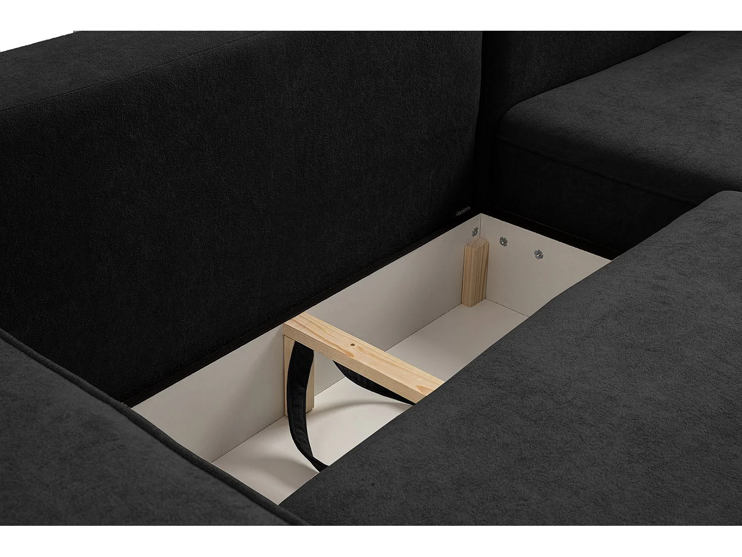 CANAPE Torre noir velours droit