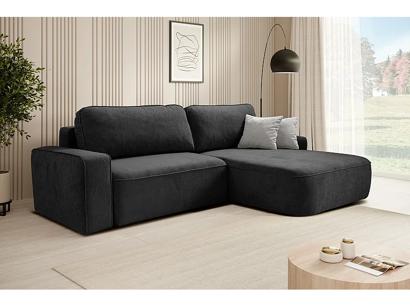 CANAPE Torre noir velours droit